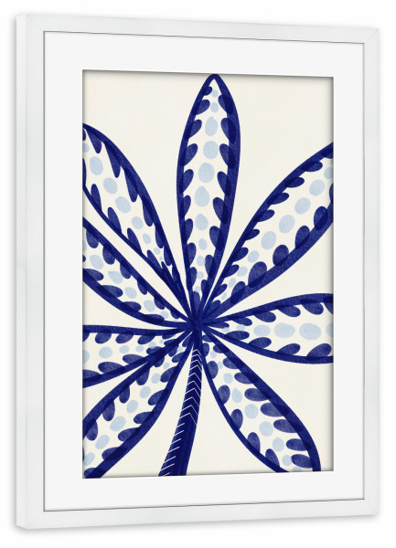 Poster mit Rahmen weiß "Charming sea botanical" artboxONE - Natur,Floral - Botanical,Leaves,Illustration,Sea botanicals,Blue,Beige