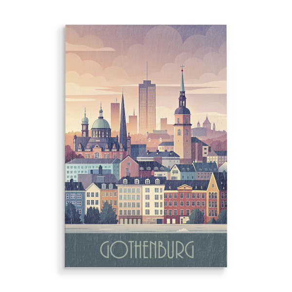 Holzbild "Skyline von Göteborg" artboxONE - Städte,Abstrakt,Architektur