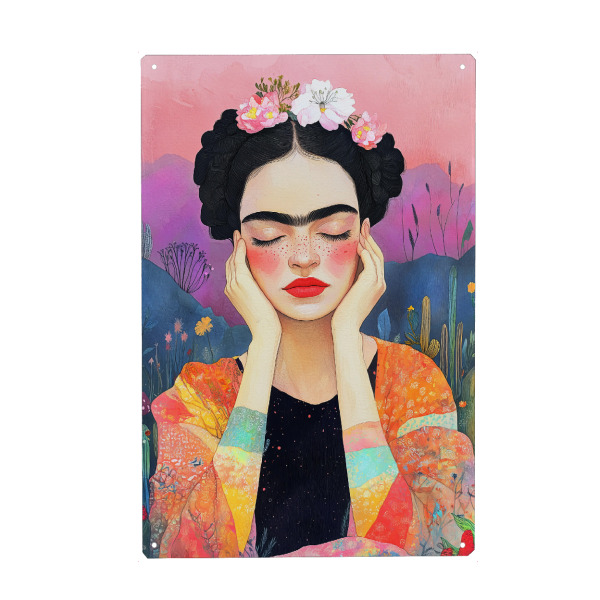 Holzbild "Frida-Porträt Z" artboxONE - Menschen - Frida,Frida kahlo,Porträt,Frau,Mädchen