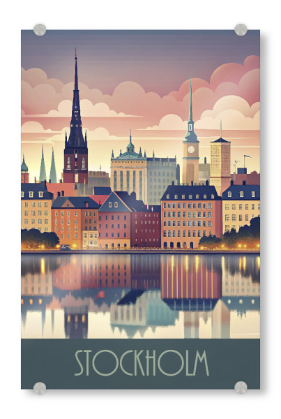 Acrylglasbild "Skyline - Stockholm" artboxONE - Städte,Reise,Abstrakt,Architektur