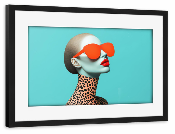 Poster mit Rahmen schwarz "Fashionfrau im Portrait" artboxONE - Menschen,Fashion,Fiktion