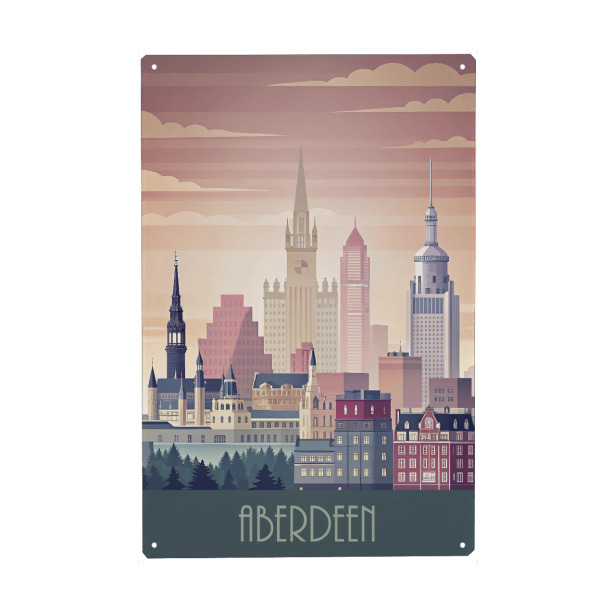 Metall Poster "Skyline von Aberdeen" artboxONE - Städte,Reise,Abstrakt,Architektur