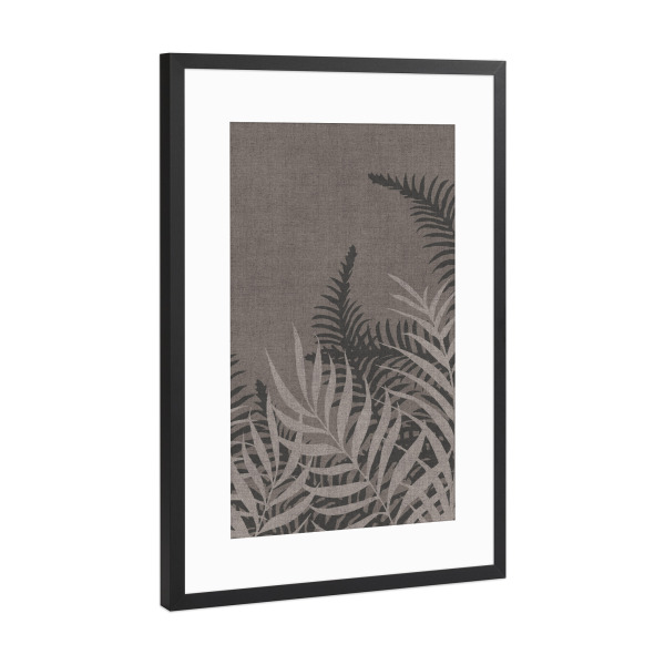 Poster mit Rahmen Schwarz (Metallic) "Into The Jungle Taupe Due" artboxONE - Natur,Floral
