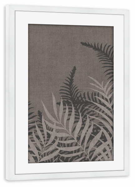 Poster mit Rahmen weiß "Into The Jungle Taupe Due" artboxONE - Natur,Floral