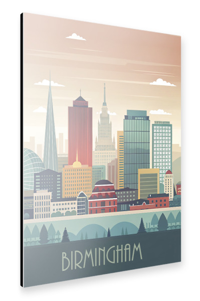 Alu-Dibond "Skyline von Birmingham" 75x50 cm artboxONE