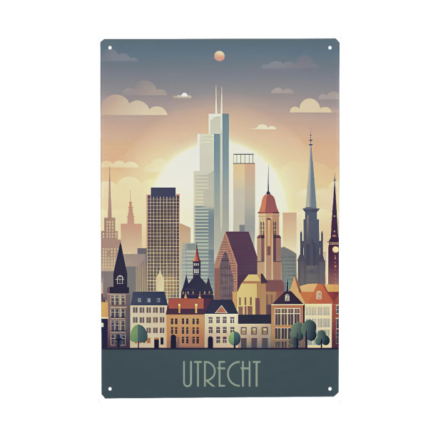 Holzbild "Skyline von Utrecht" artboxONE - Städte,Reise,Abstrakt,Architektur