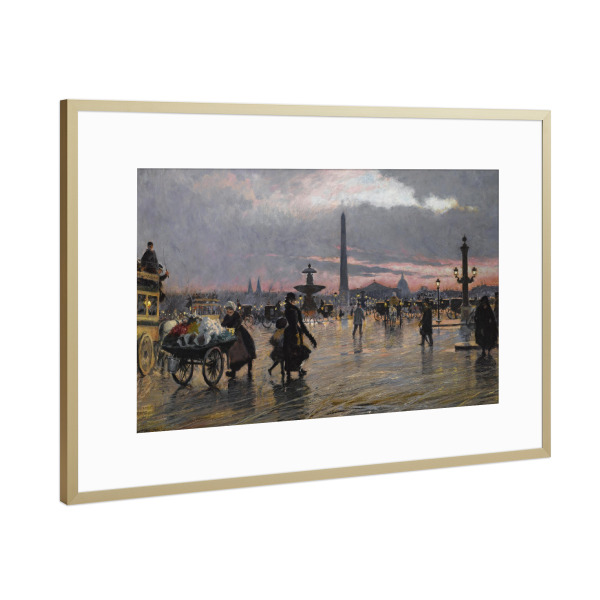 Poster mit Rahmen Gold "Place de la Concorde" artboxONE - Städte,Architektur,Städte / Paris