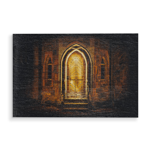Holzbild "Mystisch Gotisches Portal" artboxONE - Architektur