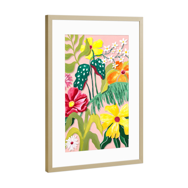Poster mit Rahmen Gold "Flores y Plantas" artboxONE - Natur,Reise,Floral
