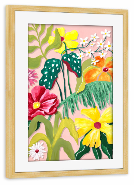 Poster mit Rahmen kiefer "Flores y Plantas" artboxONE - Natur,Reise,Floral