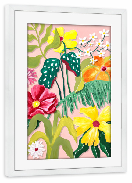 Poster mit Rahmen weiß "Flores y Plantas" artboxONE - Natur,Reise,Floral
