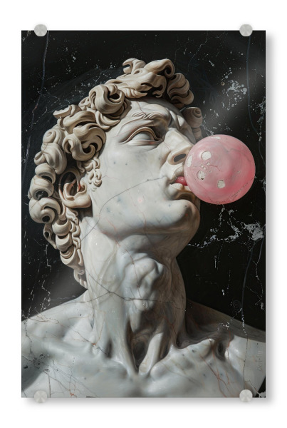 Acrylglasbild "David mit Kaugummi" artboxONE - Fashion,Marmor
