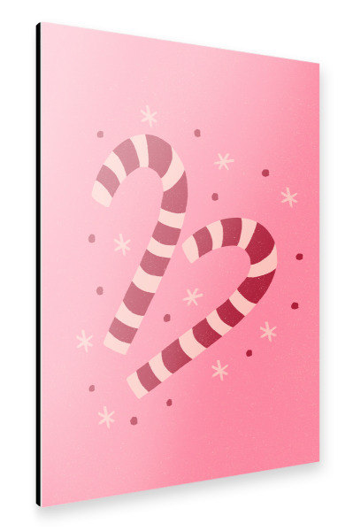Alu-Dibond "Zuckerstangen auf Rosa" 30x20 cm artboxONE
