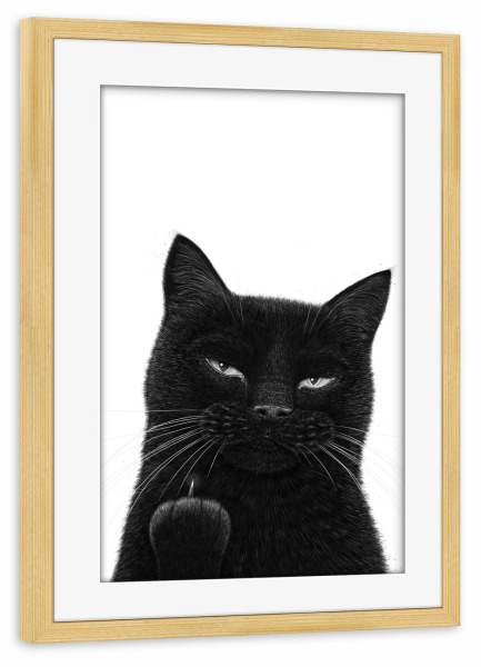 Poster mit Rahmen kiefer "Katze der Dunkelheit" artboxONE - Für Kinder,Tiere,Für Mama,Halloween,Lustig