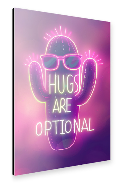 Alu-Dibond "Umarmungen sind optional" 75x50 cm artboxONE