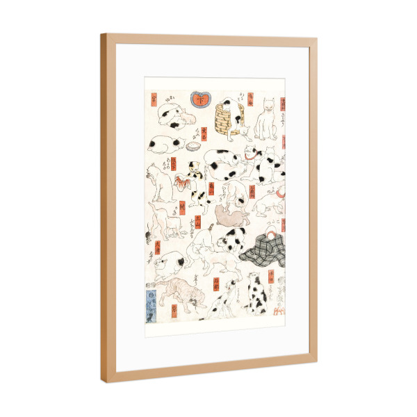Poster mit Rahmen Kupfer "Cats - Utagawa Kuniyoshi" artboxONE - Tiere,Reise / Asien - Cats,Utagawa kuniyoshi,Kunst,Malerei,Gemälde,Tiere,Japan,Katzen