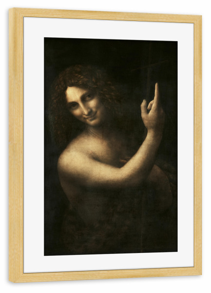 Poster mit Rahmen kiefer "Johannes der Täufer" artboxONE - Menschen,Männer - Johannes der täufer,Leonardo,Da vinci,Kunst,Malerei,Gemälde