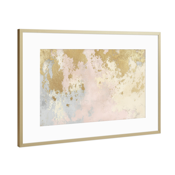 Poster mit Rahmen Gold "Pastellgold Reflexionen" artboxONE - Natur,Abstrakt