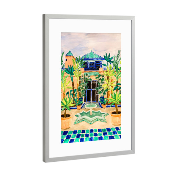 Poster mit Rahmen Silber "Jardin Majorelle" artboxONE - Natur,Reise,Architektur,Reise / Länder