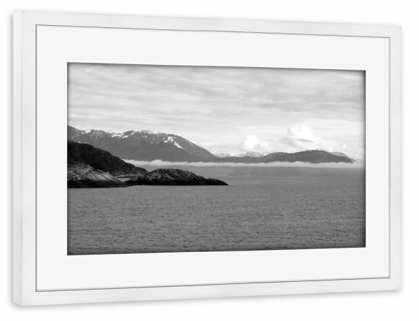 Poster mit Rahmen weiß "Schären" artboxONE - Natur,Reise,Schwarzweiß,Reise / Strand und Meer,Reise / Länder