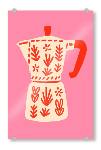 Acrylglasbild "Espresso im Musterzauber" artboxONE - Natur,Floral,Essen & Trinken