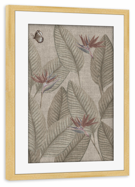 Poster mit Rahmen kiefer "Jungle Life gedämpft Uno" artboxONE - Natur