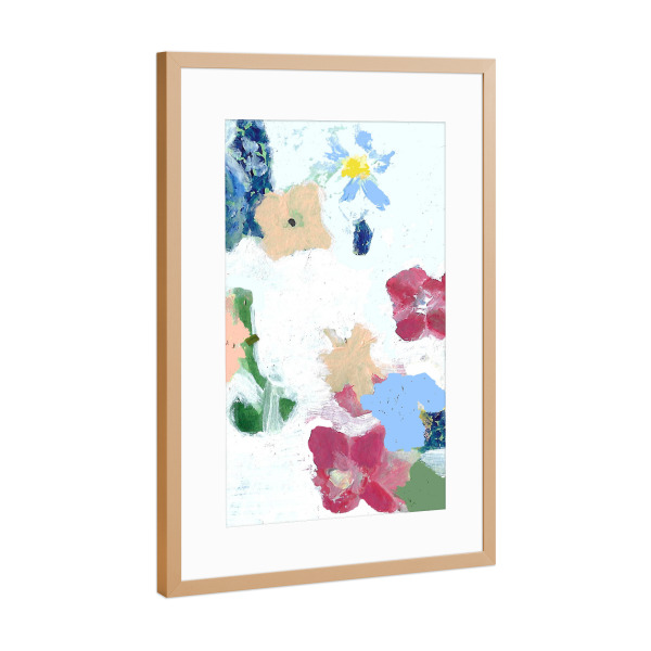 Poster mit Rahmen Kupfer "Blumenwiese pastell" artboxONE - Floral