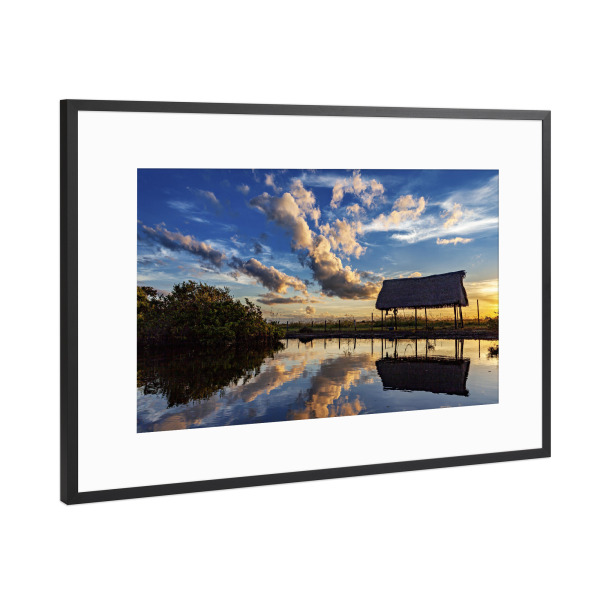 Poster mit Rahmen Schwarz (Metallic) "Ein Sonnenuntergang in Bolivien" artboxONE - Natur,Reise