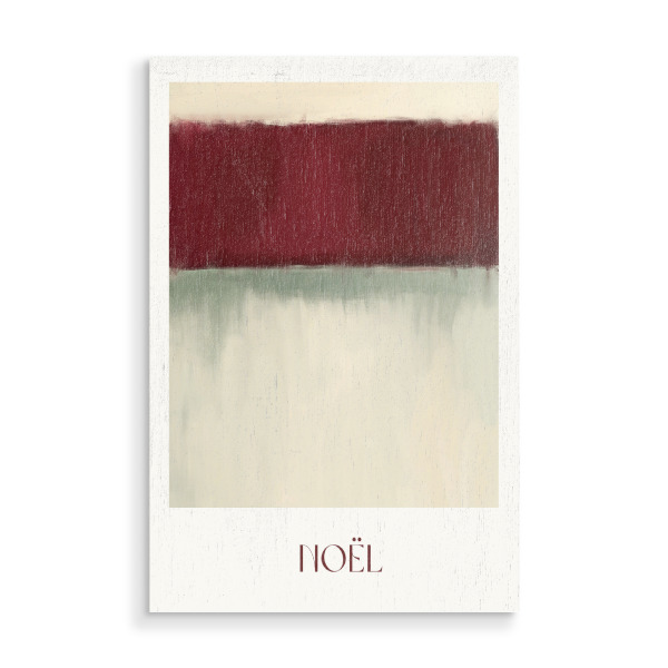 Holzbild "Noël (abstract Version)" artboxONE - Abstrakt,Weihnachten,Für Mama - Noel,Weihnachten,Rot,Abstrakt,Abstrakte kunst,Dekorative kunst,Text