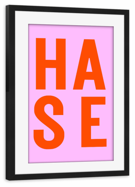 Poster mit Rahmen schwarz "Hase - Kosename" artboxONE - Typografie,Für Kinder,Liebe,Lustig
