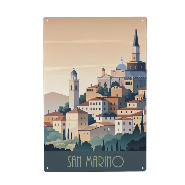 Metall Poster "Skyline von San Marino" artboxONE - Städte,Abstrakt,Architektur