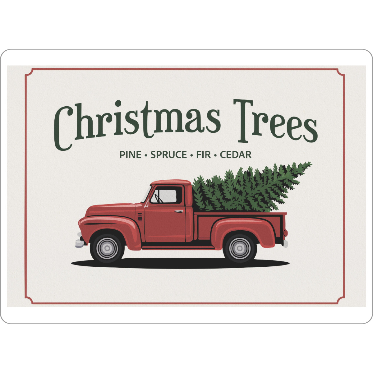 Tischset "Weihnachtsbaum-LKW" artboxONE - Weihnachten - Weihnachten,Weihnachtsbaum,Feiertage,Schöne feiertage,Frohe weihnachten,Lkw,Roter lkw