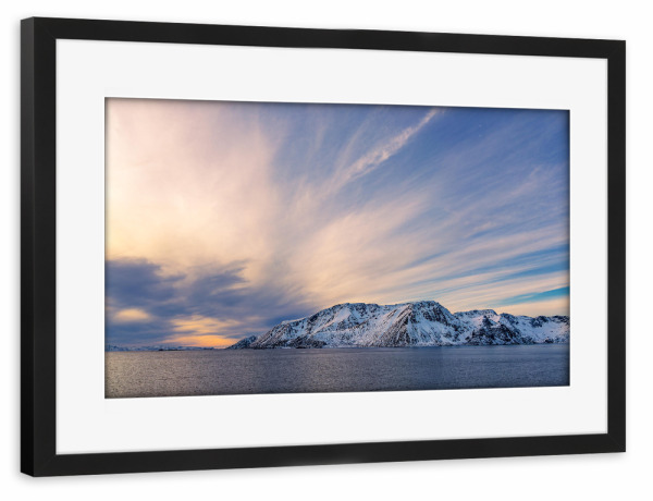 Poster mit Rahmen schwarz "Sonnenuntergang, Berge und Felsen" artboxONE - Natur,Reise,Reise / Strand und Meer,Reise / Länder