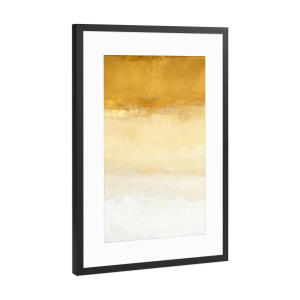 Poster mit Rahmen Schwarz (Metallic) "Abstrakter Gold-Grunge-Horizont" artboxONE - Natur,Abstrakt