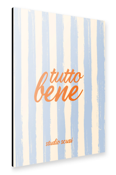 Alu-Dibond "Tutto Bene - Blau Orange" 75x50 cm artboxONE