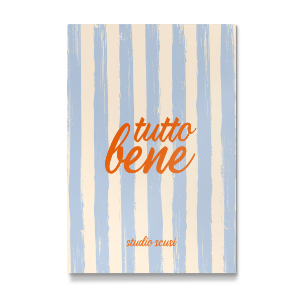 Galerie-Print "Tutto Bene - Blau Orange" 75x50 cm artboxONE