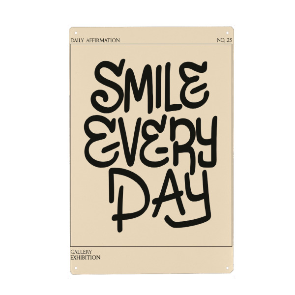 Metall Poster "Daily Affirmation" artboxONE - Typografie