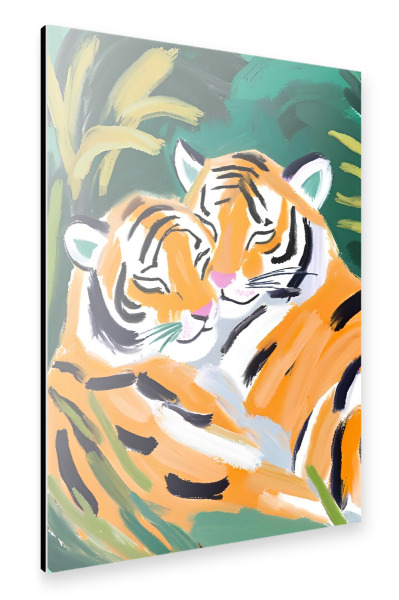 Alu-Dibond "Verliebte Tiger" 75x50 cm artboxONE