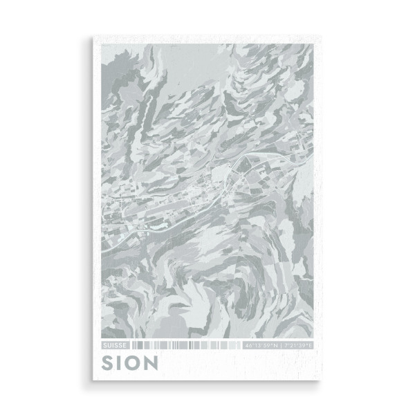 Holzbild "Colormap Sion" artboxONE - Städte / Weitere