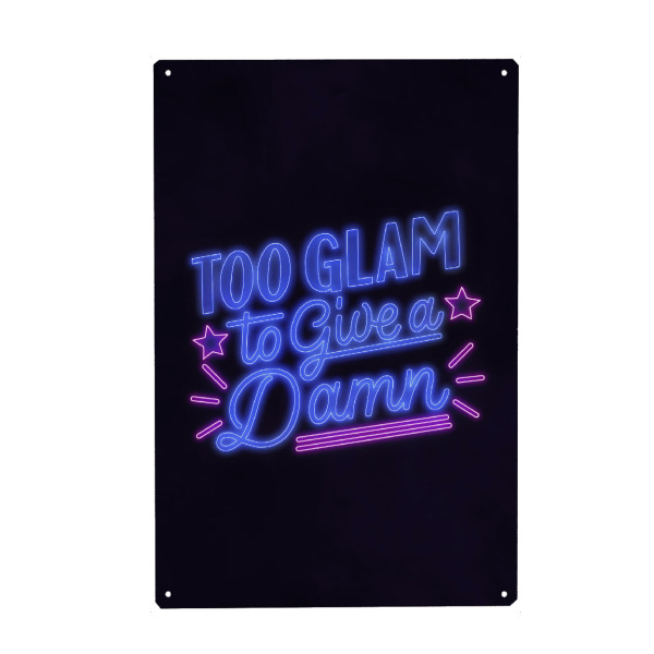 Holzbild "Too Glam" artboxONE - Typografie,Lustig