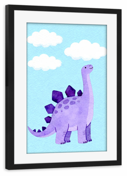 Poster mit Rahmen schwarz "Stegosaurus-Dinosaurier" artboxONE - Für Kinder,Tiere