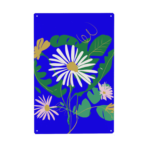 Metall Poster "Ultramarine Daisy" artboxONE - Floral