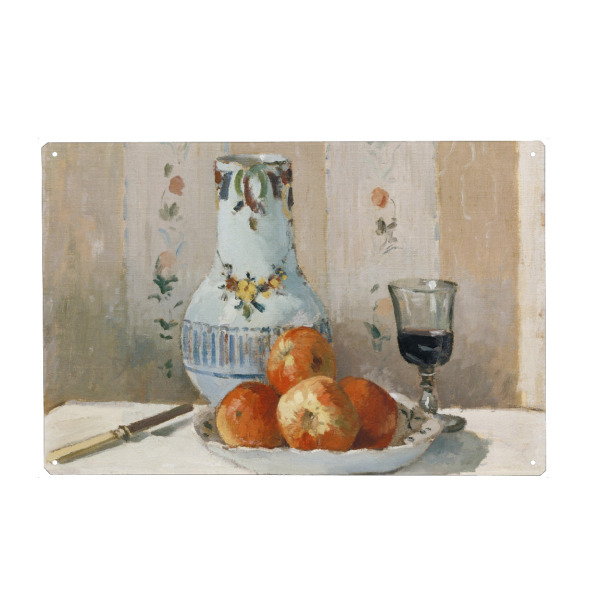 Holzbild "Stillleben mit Äpfeln und Krug" artboxONE - Essen & Trinken,Für Mama,Essen & Trinken / Obst & Gemüse