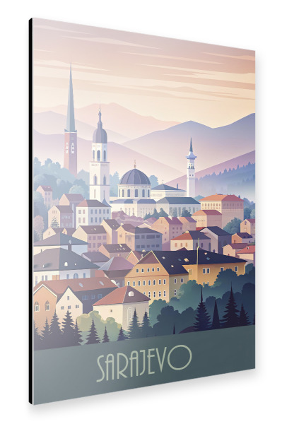 Alu-Dibond "Die Skyline von Sarajevo" 75x50 cm artboxONE
