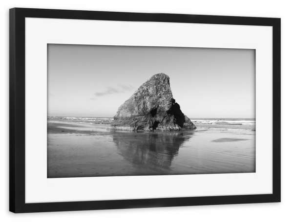 Poster mit Rahmen schwarz "Strand, California" artboxONE - Natur,Reise,Schwarzweiß,Reise / Strand und Meer,Reise / Länder