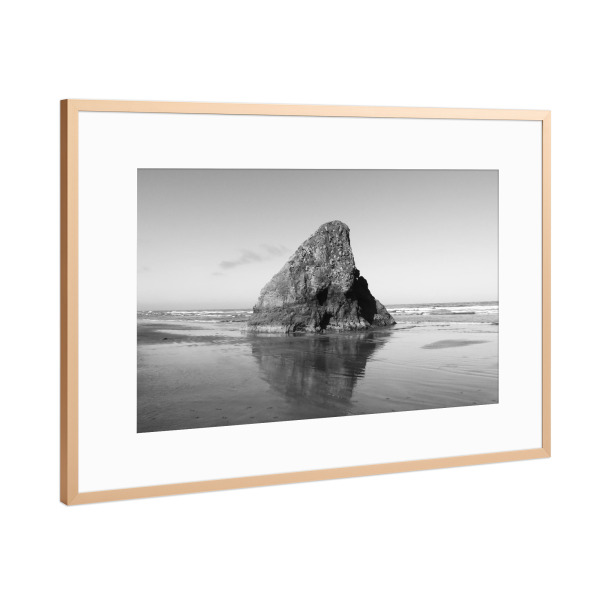 Poster mit Rahmen Kupfer "Strand, California" artboxONE - Natur,Reise,Schwarzweiß,Reise / Strand und Meer,Reise / Länder
