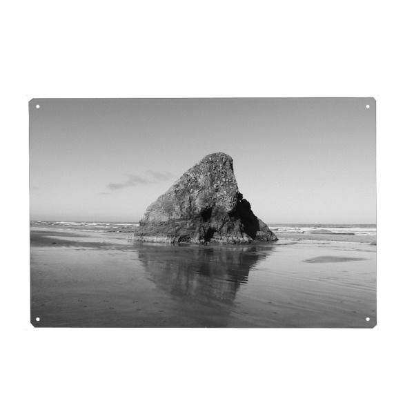 Metall Poster "Strand, California" artboxONE - Natur,Reise,Schwarzweiß,Reise / Strand und Meer,Reise / Länder