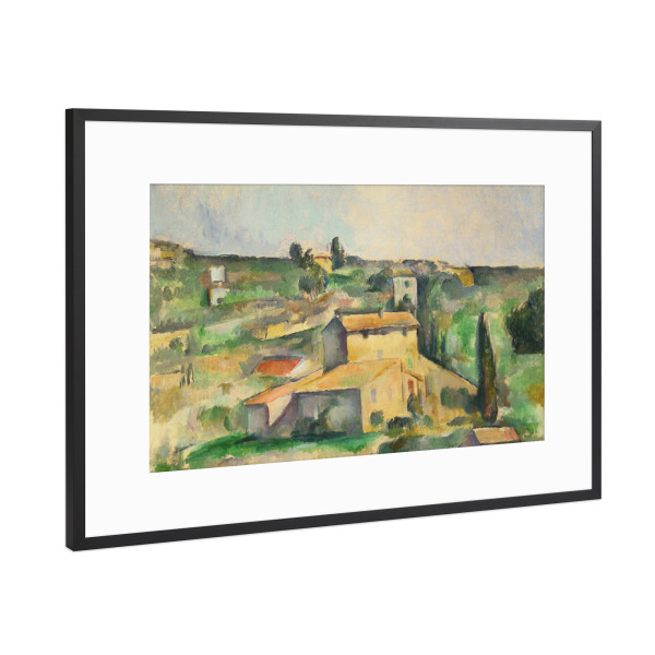 Poster mit Rahmen Schwarz (Metallic) "Felder in Bellevue" artboxONE - Reise,Architektur,Für Mama