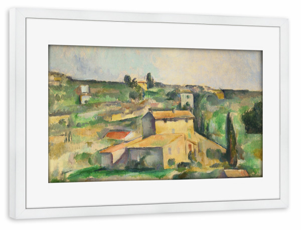 Poster mit Rahmen weiß "Felder in Bellevue" artboxONE - Reise,Architektur,Für Mama