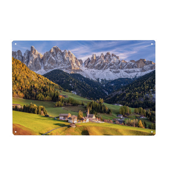 Holzbild "Villnößtal Südtirol im Herbst" artboxONE - Natur,Reise